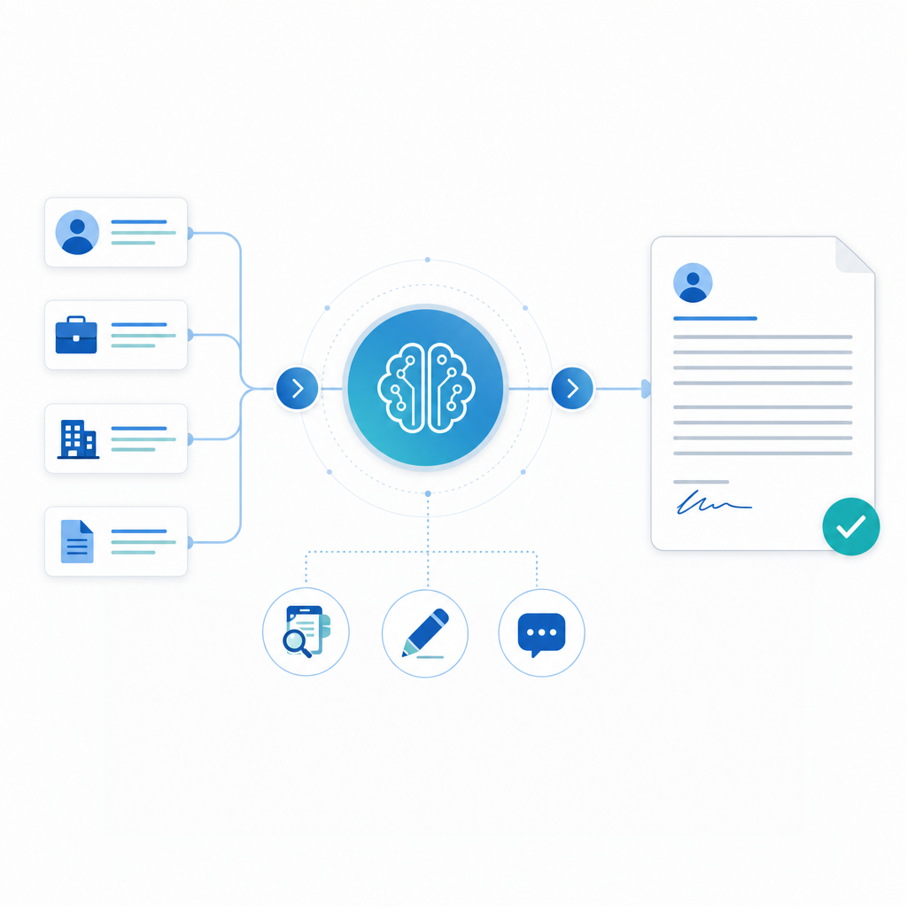 Illustration: How an AI cover letter generator works