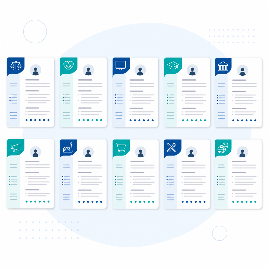 Illustration: Ten sector templates grid