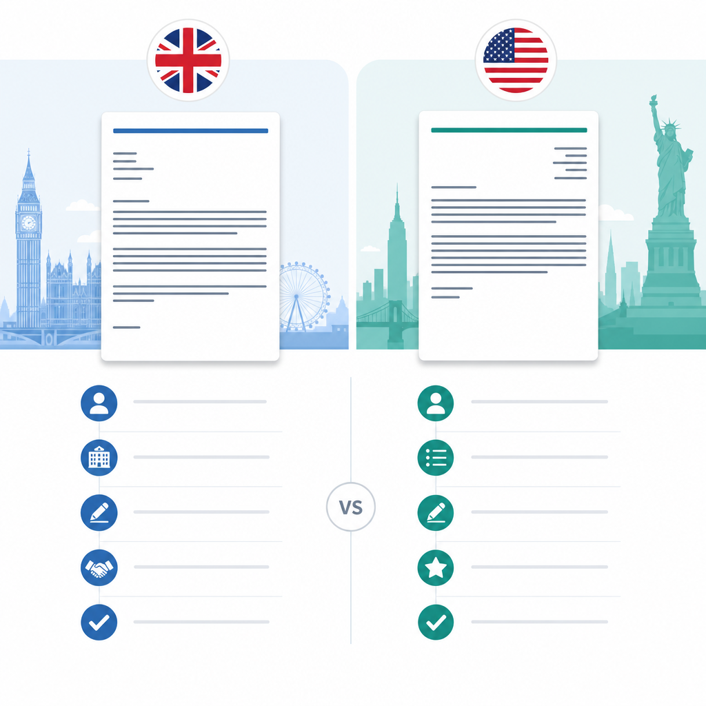 Illustration: UK vs US cover letter format